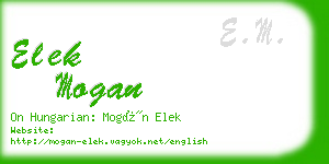 elek mogan business card